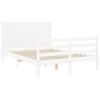 vidaXL Cadre de lit sans matelas blanc bois massif