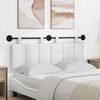 vidaXL T&ecirc;te de lit suspendue Montage mural Blanc 150 x 55 x 5 cm tissu