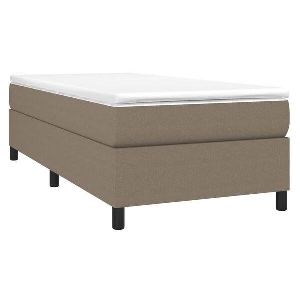 vidaXL Sommier &agrave; lattes de lit avec matelas Taupe 80x200 cm Tissu