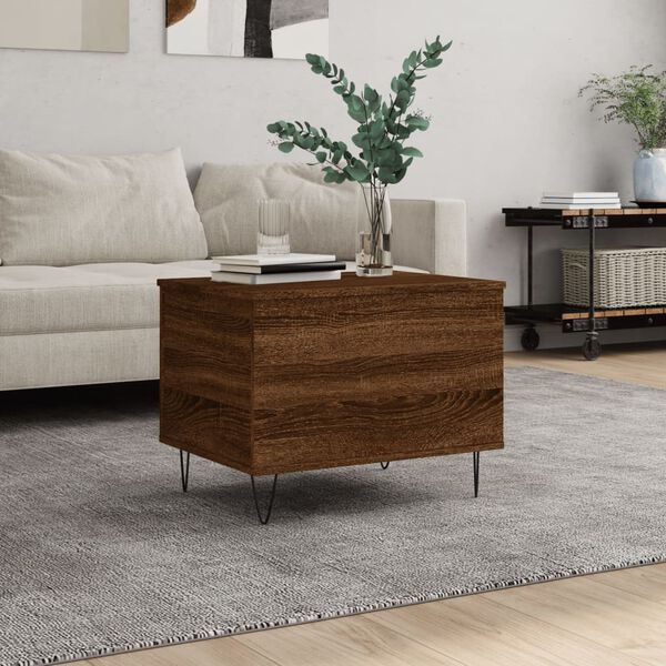vidaXL Table basse Ch&ecirc;ne marron 60x44,5x45 cm Bois d'ing&eacute;nierie
