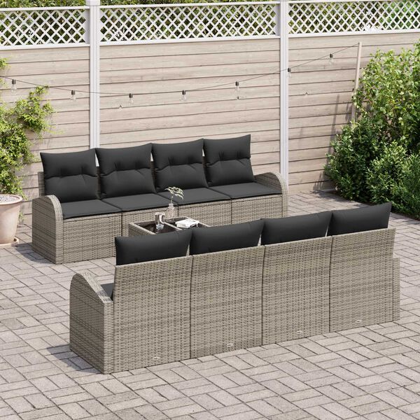 vidaXL Ensemble de canap&eacute; de jardin Gris 55 x 55 x 37 cm polyrotin