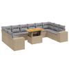 vidaXL Salon de jardin 11 pcs avec coussins beige r&eacute;sine tress&eacute;e