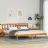 vidaXL Cadre de lit avec t&ecirc;te de lit Brun cire 200 x 200 cm Pin massif