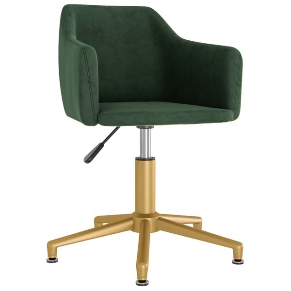 vidaXL Chaises pivotantes &agrave; manger lot de 4 Vert fonc&eacute; Velours