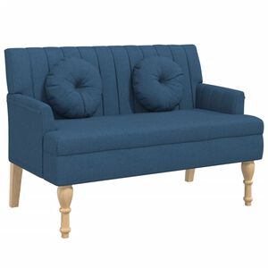 vidaXL Banc avec coussins bleu 113x64,5x75,5 cm tissu