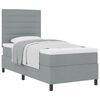vidaXL Lit &agrave; ressorts avec matelas Gris clair 90 x 190 cm tissu