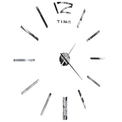 vidaXL Horloge murale 3D Design moderne 100 cm XXL Argenté