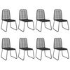 vidaXL Ensemble &agrave; manger de jardin 9pcs PVC r&eacute;sine tress&eacute;e noir marron