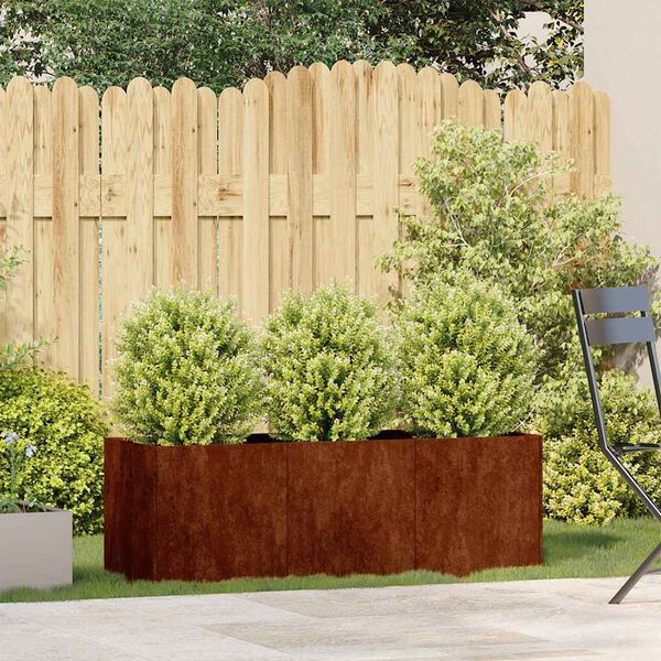 vidaXL Jardini&egrave;re rouill&eacute; 120x40x40 cm acier inoxydable