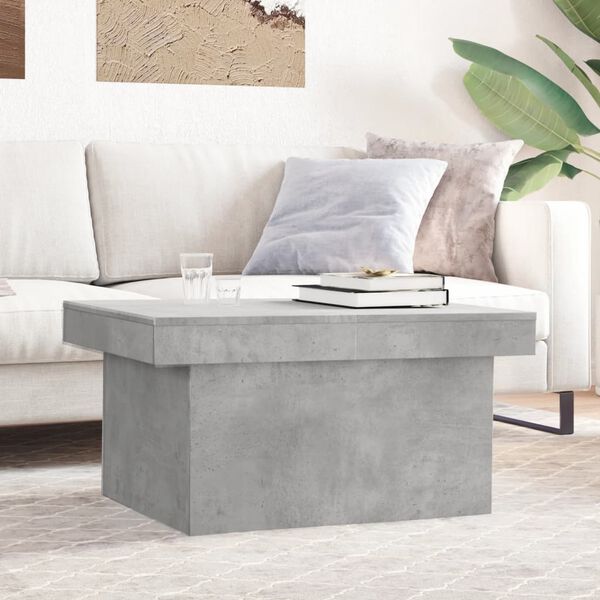 vidaXL Table basse gris b&eacute;ton 100x55x40 cm bois d'ing&eacute;nierie