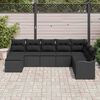 vidaXL Ensemble de canap&eacute; de jardin avec coussin 8 pcs Noir Poly rotin