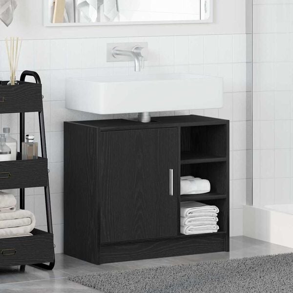 vidaXL Cabinet de Lavabo Chêne noir 63 x 29 x 55 cm Bois d'ingénierie