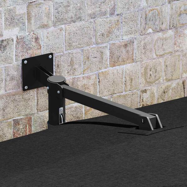 vidaXL Parasol de jardin Noir et Noir 248.5 x 247.5 x 160 cm