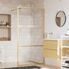 vidaXL Paroi de douche avec verre ESG transparent dor&eacute; 100x195 cm