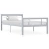 vidaXL Cadre de lit sans matelas gris et blanc m&eacute;tal 90x200 cm