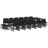 vidaXL Ensemble &agrave; manger de jardin 17 pcs coussins noir r&eacute;sine tress&eacute;e