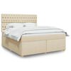 vidaXL Sommier &agrave; lattes de lit avec matelas Cr&egrave;me 180x200 cm Tissu