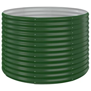 vidaXL Lit sur&eacute;lev&eacute; de jardin Acier galvanis&eacute; 100x100x68cm Vert