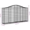 vidaXL Paniers à gabions arqués 15 pcs 200x30x100/120 cm Fer galvanisé