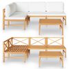 vidaXL Salon de jardin 5 pcs avec coussins cr&egrave;me Bois de teck solide