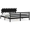 vidaXL Cadre de lit sans matelas noir bois massif