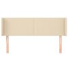 vidaXL T&ecirc;te de lit avec oreilles Cr&egrave;me 147x16x78/88 cm Tissu
