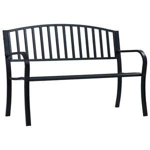 vidaXL Banc de jardin 125 cm Noir Acier