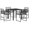 vidaXL Ensemble de salle &agrave; manger pour jardin 5 pc Noir polyrotin