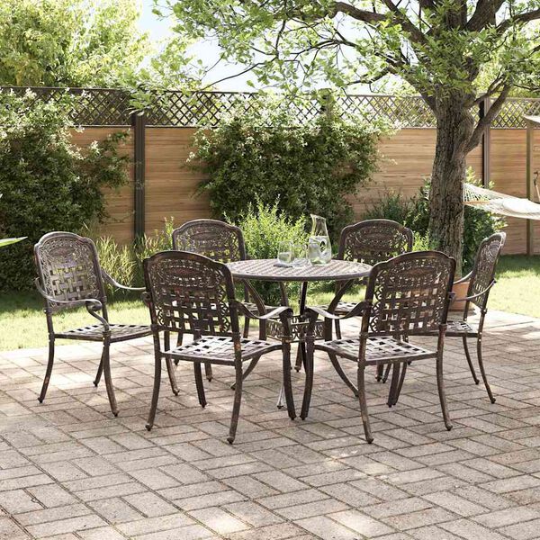 vidaXL Ensemble de salle à manger pour jardin 7 pcs Bronze