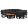 vidaXL Ensemble de canap&eacute; de jardin 9 pc Noir et Gris fonc&eacute; polyrotin