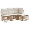 vidaXL Ensemble de canap&eacute;s d'ext&eacute;rieur 4 pcs Naturel Polyester