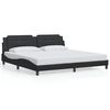 vidaXL Cadre de lit avec LED sans matelas Zadar noir 200x200 cm