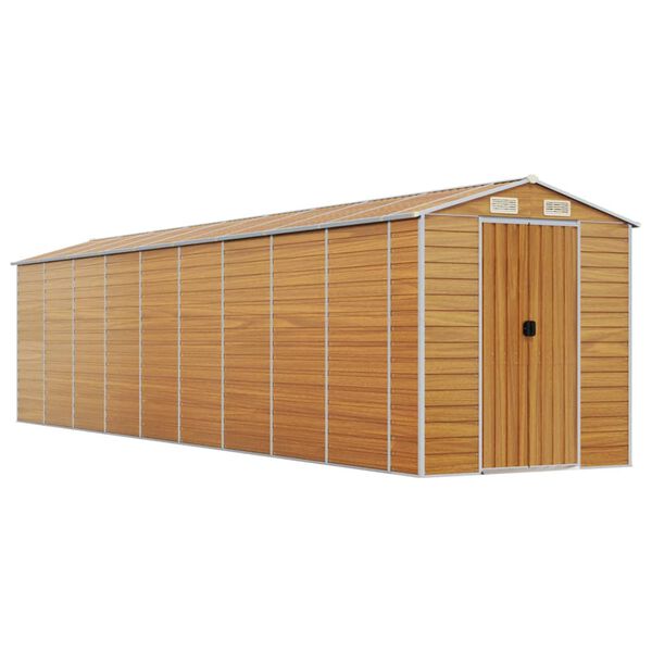 vidaXL Abri de jardin marron clair 191x810x198 cm acier galvanis&eacute;