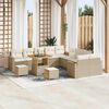 vidaXL Ensemble de canap&eacute; de jardin 13 pcs Beige polyrotin