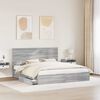 vidaXL Lit de Rangement Gris Sonoma 180 x 200 cm Bois d'ing&eacute;nierie
