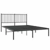 vidaXL Cadre de lit métal sans matelas avec tête de lit noir 135x190cm