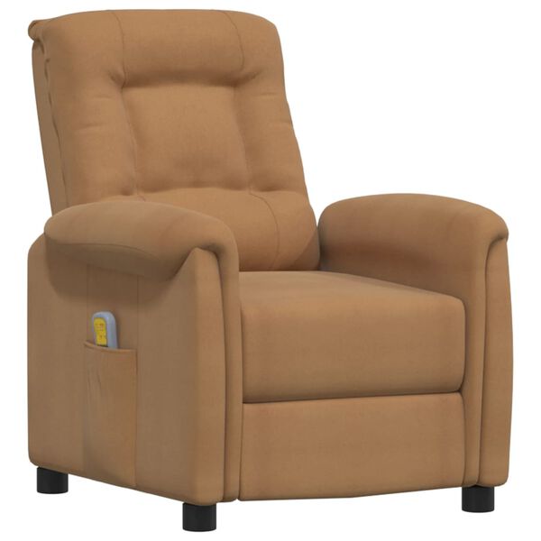 vidaXL Fauteuil de massage Taupe Tissu microfibre