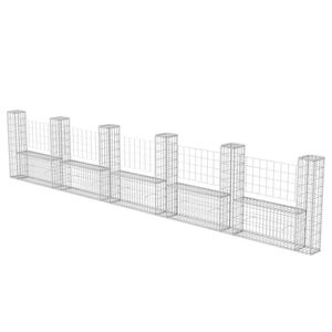 vidaXL Panier de gabion en forme de U Acier galvanis&eacute; 570x20x100 cm