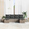 vidaXL Ensemble de canap&eacute; de jardin avec coussin 6 pcs Gris polyrotin