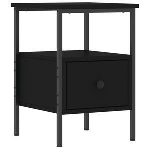 vidaXL Table de chevet noir 34x36x50 cm bois d&rsquo;ing&eacute;nierie