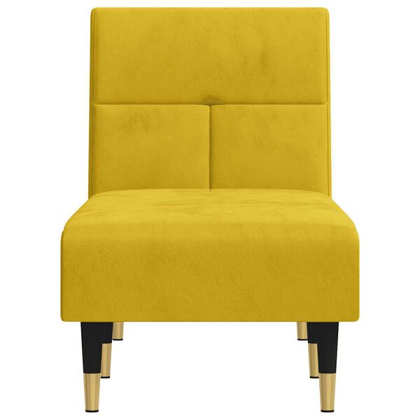 vidaXL Chaise longue jaune velours