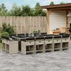 vidaXL Ensemble &agrave; manger de jardin et coussins 15 pcs gris clair rotin