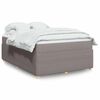 vidaXL Sommier &agrave; lattes de lit avec matelas Taupe 160x200 cm Tissu