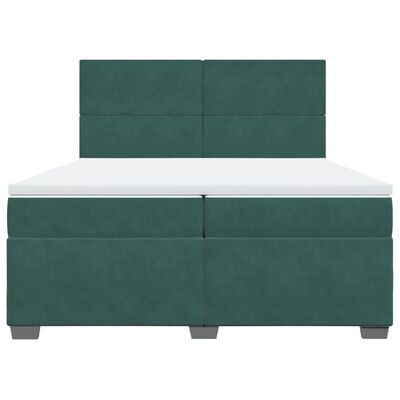 vidaXL Sommier à lattes de lit et matelas Vert foncé 200x200cm Velours