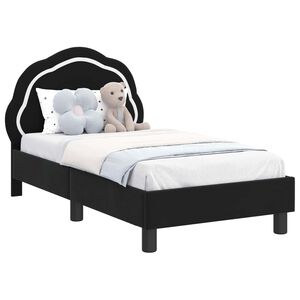 vidaXL Cadre de lit pour tout-petit avec t&ecirc;te de lit Noir 70 x 140 cm