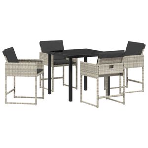 vidaXL Ensemble de salle &agrave; manger pour jardin 5 pcs Beige polyrotin