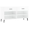 vidaXL Banc &agrave; chaussures blanc brillant 102x35x55 cm bois d'ing&eacute;nierie