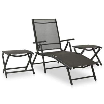 vidaXL Ensemble de salle à manger de jardin 10 pcs Noir et anthracite