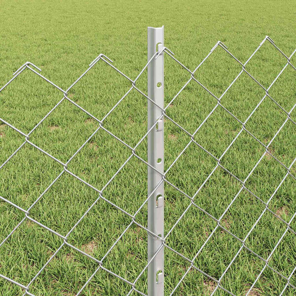 vidaXL Cl&ocirc;ture avec poteau Argent&eacute; 0,6 x 10 m Acier