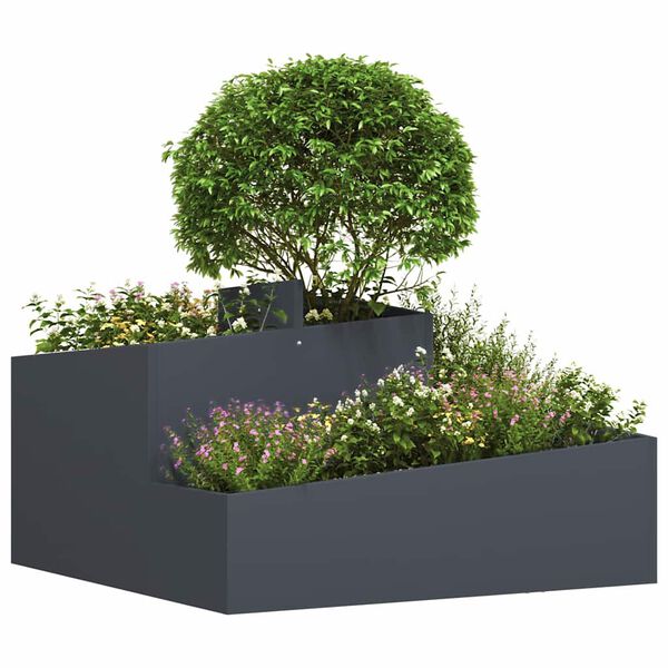 vidaXL Cache-pot de jardin Anthracite 80 x 80 x 50 cm